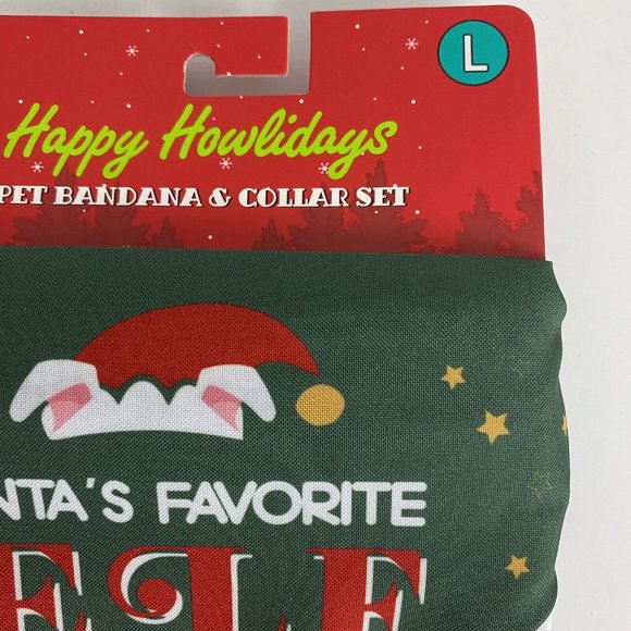 Christmas Dog Collars and Bandanas Set Xmas Costume Triangle Pet Scarf Large NEW - Picture 4 of 6